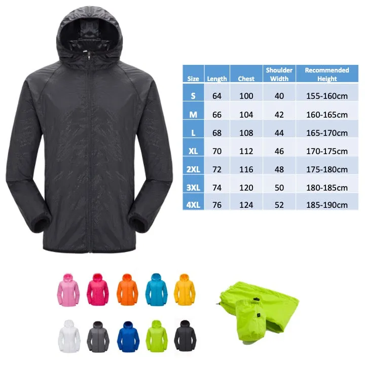 210T Lightweight Windbreaker in Pouch