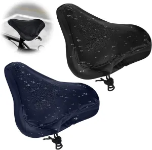 2Pcs Waterproof Bike Seat Rain Cover with Drawstring, Bicycle Seat Cover Protective Saddle Cushion Dustproof Sunproof Windproof Washable Suitable Accessories for Women Men City Mountain Bike