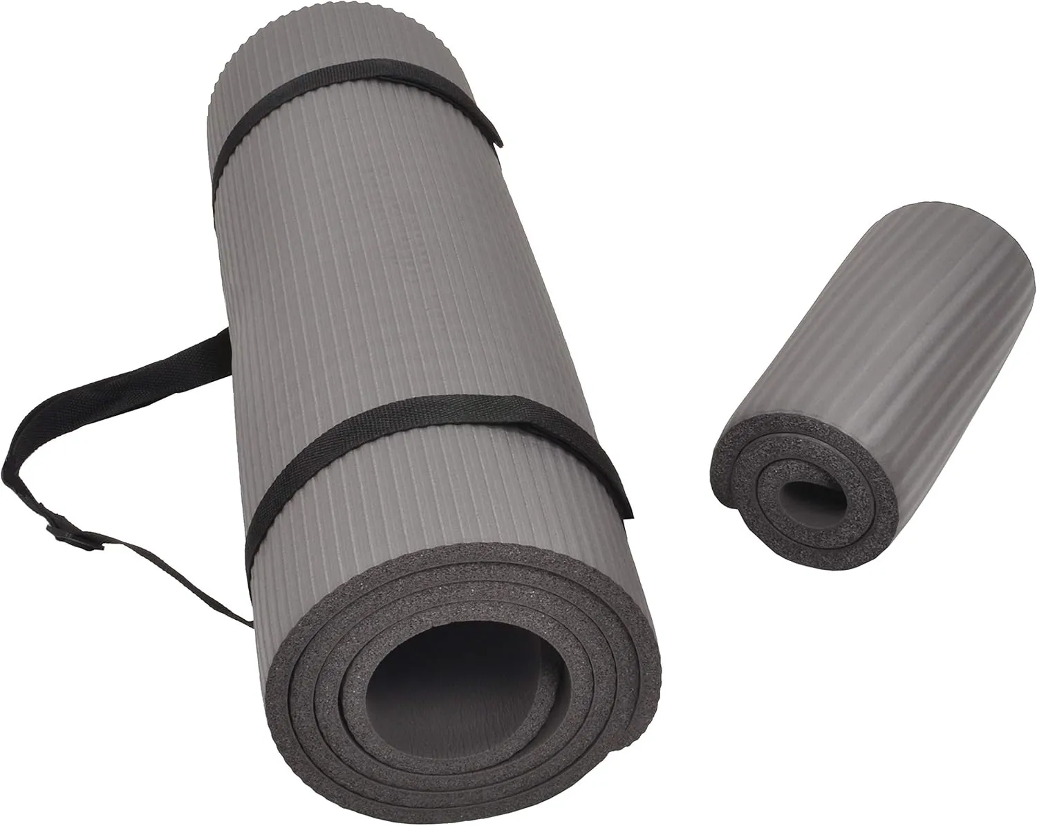 All Purpose 1/2-Inch Extra Thick High Density Anti-Tear Exercise Yoga Mat and Knee Pad with Carrying Strap, Multiple Colors