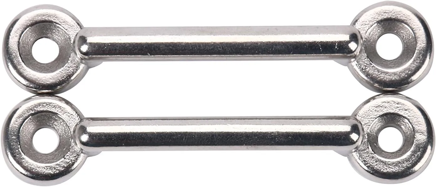 Amarine Made Stainless Steel Bimini Top Strap Pad Eye Footman's Loop Heavy Duty for Jeep Corvette,Buggy,Kayak Tie Downs