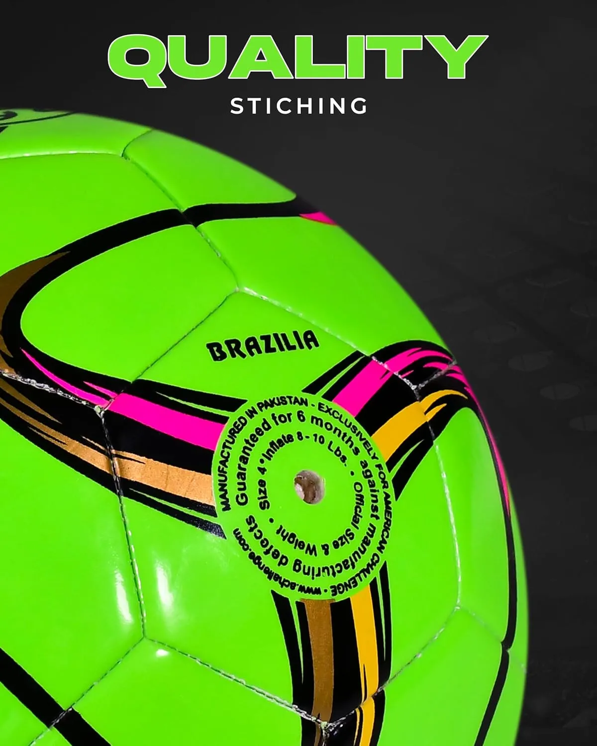 American Challenge Brasilia Soccer Ball  Size 2, Size 3 Soccer Ball, Size 4 & Size 5  5 Colors for Training, Practice & Match Play