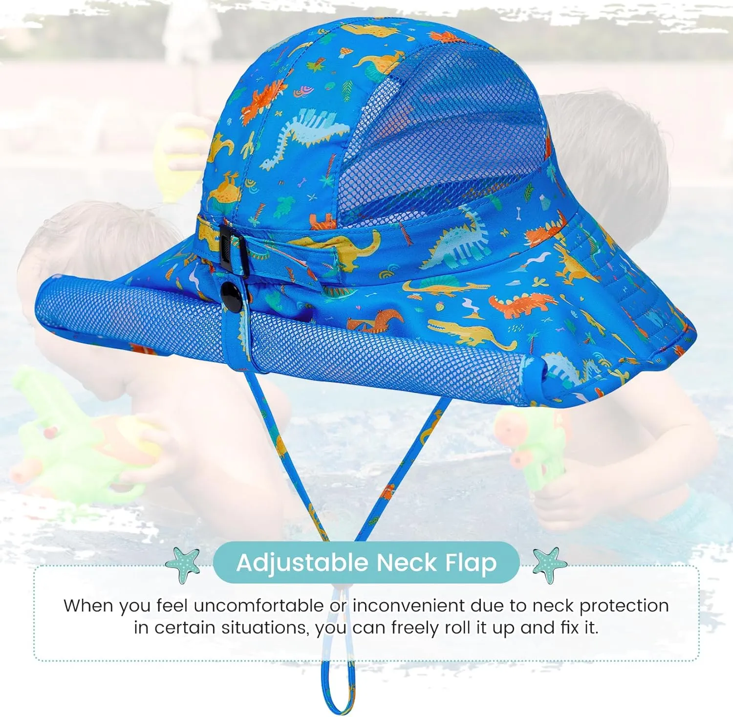 Baby Sun Hat UPF 50  Sun Protective Toddler Wide Brim Hat Swim Beach Pool Outdoor Hat for Baby Boys Girls