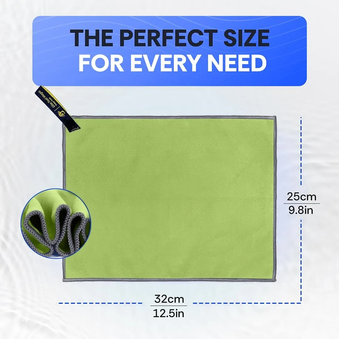 Backpacking Ultralight Quick Dry Microfiber Soft Fast Drying Hand and Face Towel Wash Cloth Camping Yoga Hiking Active Lifestyle Small (Lime, Small)