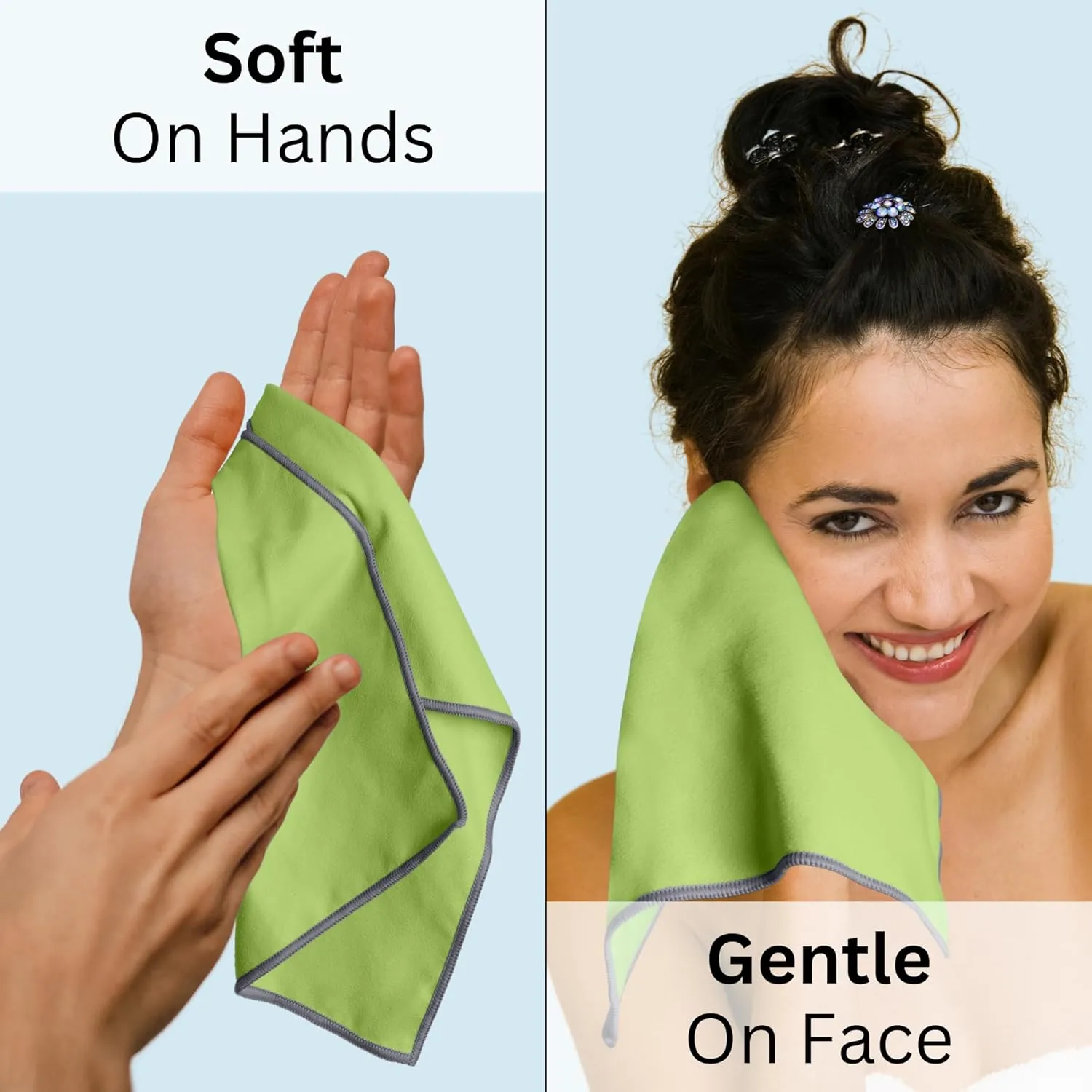 Backpacking Ultralight Quick Dry Microfiber Soft Fast Drying Hand and Face Towel Wash Cloth Camping Yoga Hiking Active Lifestyle Small (Lime, Small)