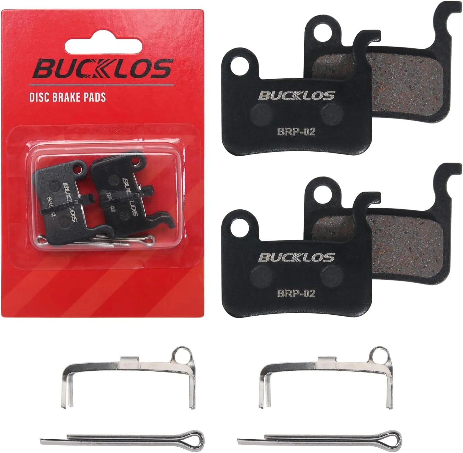 BUCKLOS Bike Disc Brake Pads - Bicycle Disk Brake Pads for Zoom/Shimano Deore XT XTR LX SLX Hone Alfine Saint for Ebike/Mountain Bike/Electric Bike/Road/Scooter