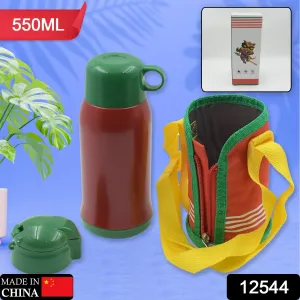 Cartoon Design Insulated Flask for Kids with Straw (550ml)