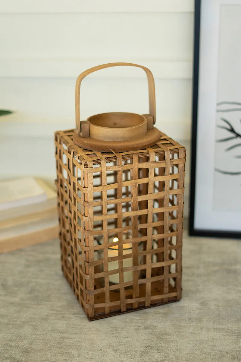 Chipwood Lantern with glass insert