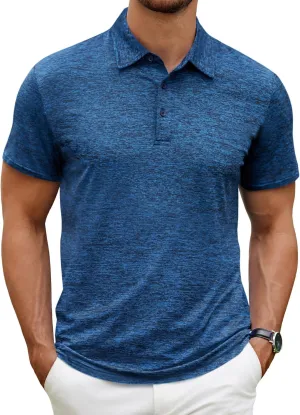 COOFANDY Men's Polo Shirt Golf Quick Dry Performance Short Sleeve Moisture Wicking Athletic Polo Collared Tennis T-Shirt
