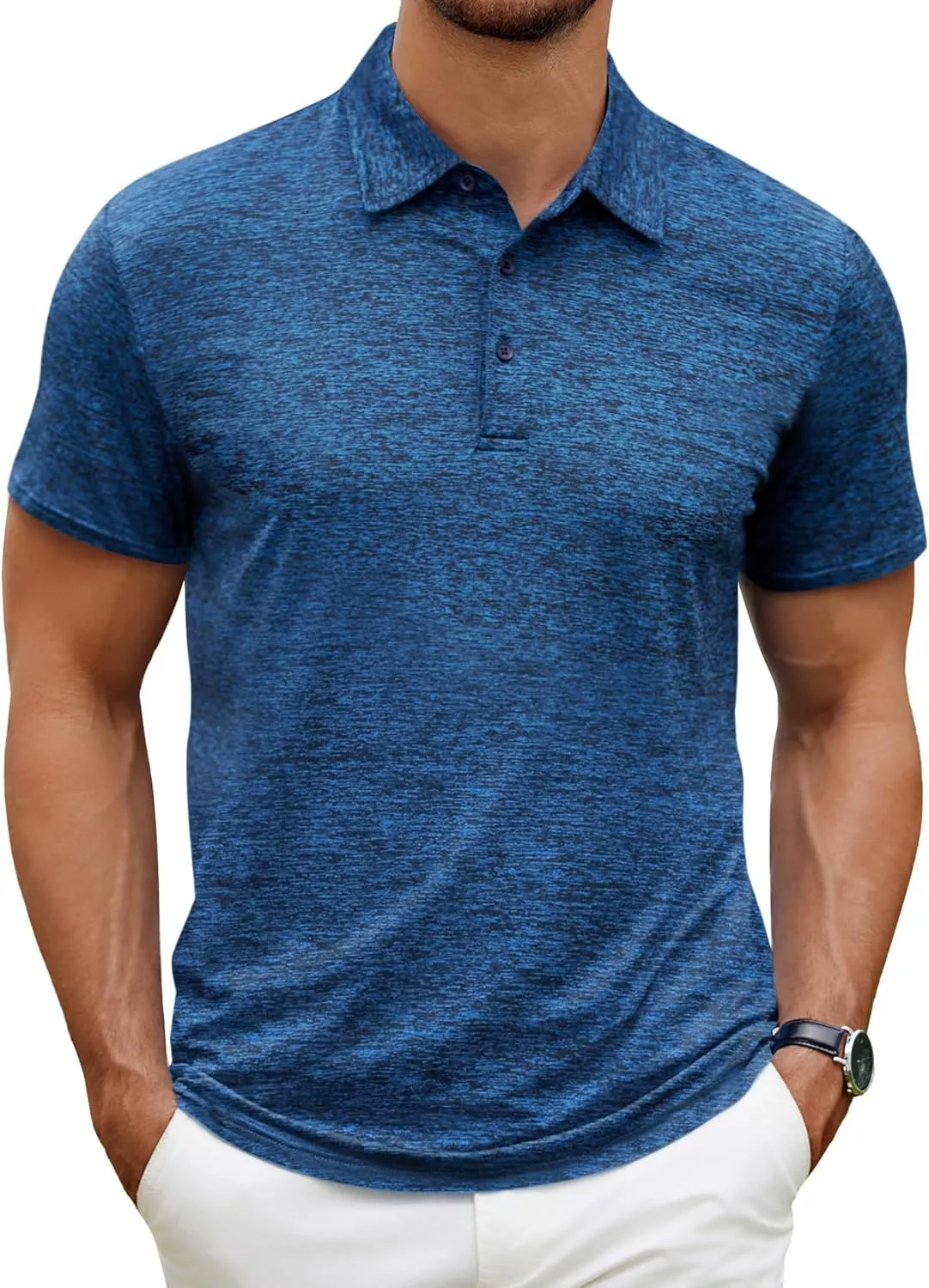 COOFANDY Men's Polo Shirt Golf Quick Dry Performance Short Sleeve Moisture Wicking Athletic Polo Collared Tennis T-Shirt