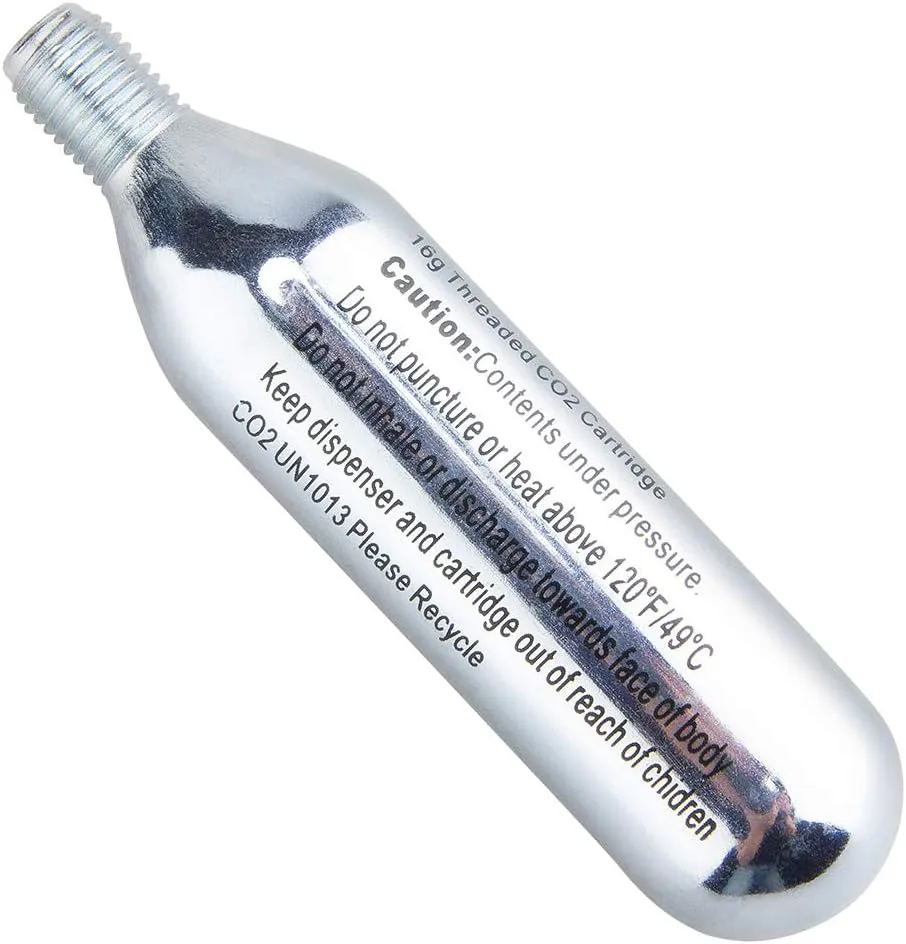 CXWXC 16g / 25g Threaded CO2 Cartridges or CO2 Inflator for Bike Tires - Cartridge for CO2 Inflator with Threaded Connection, CO2 Pump for Road and Mountain Bikes