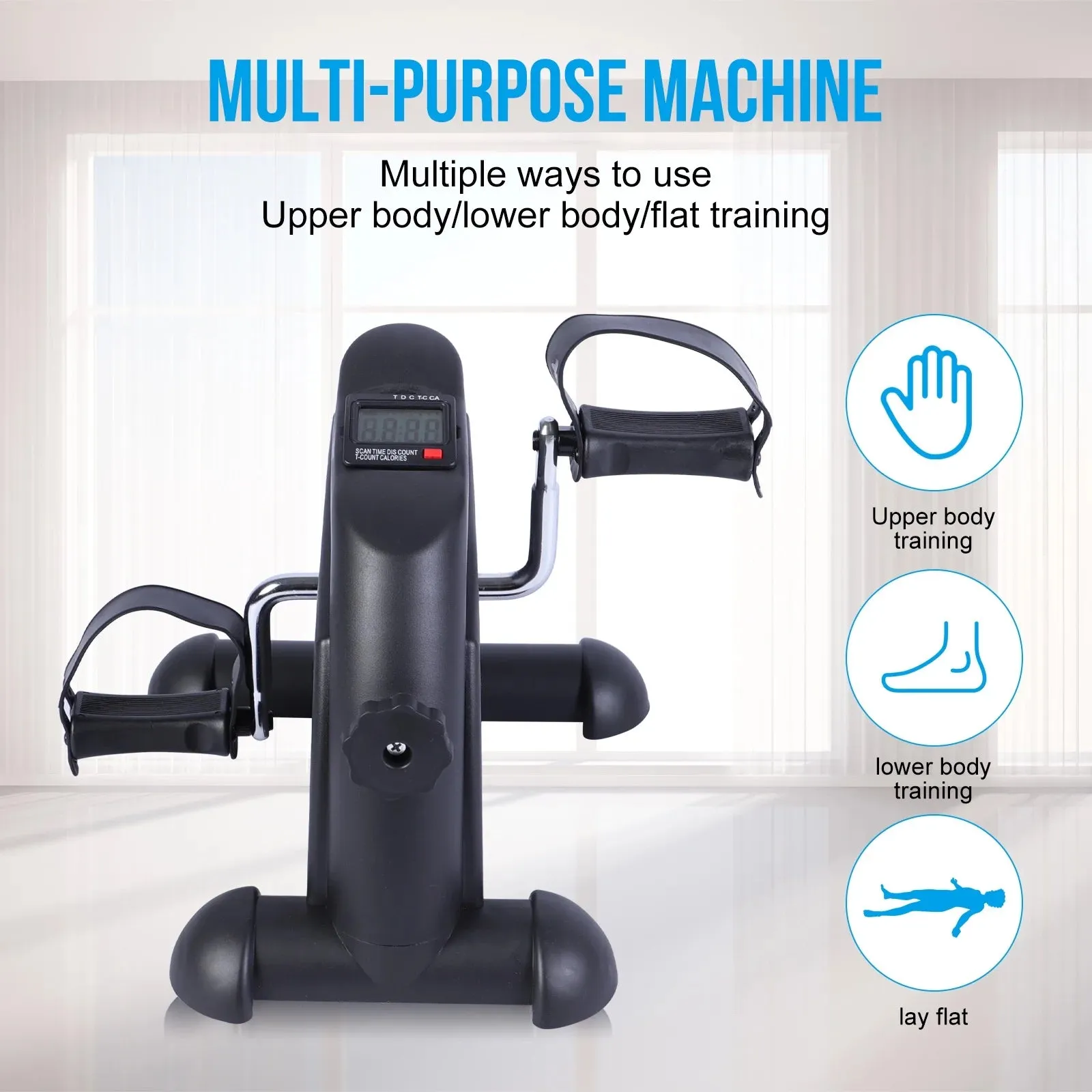 Desk Bike Pedal Exerciser, Mini Exercise Bike Stepper Indoor Exercise, Elder Bike Pedal Exerciser under Desk Fitness Equipment with LCD Screen Display