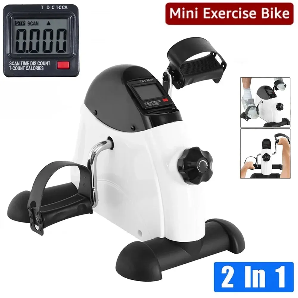 Desk Bike Pedal Exerciser, Mini Exercise Bike Stepper Indoor Exercise, Elder Bike Pedal Exerciser under Desk Fitness Equipment with LCD Screen Display