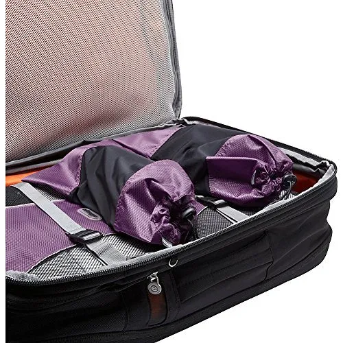 eBags Shoe Sleeves with Drawstring - For Travel - Set of 2 - (Eggplant)