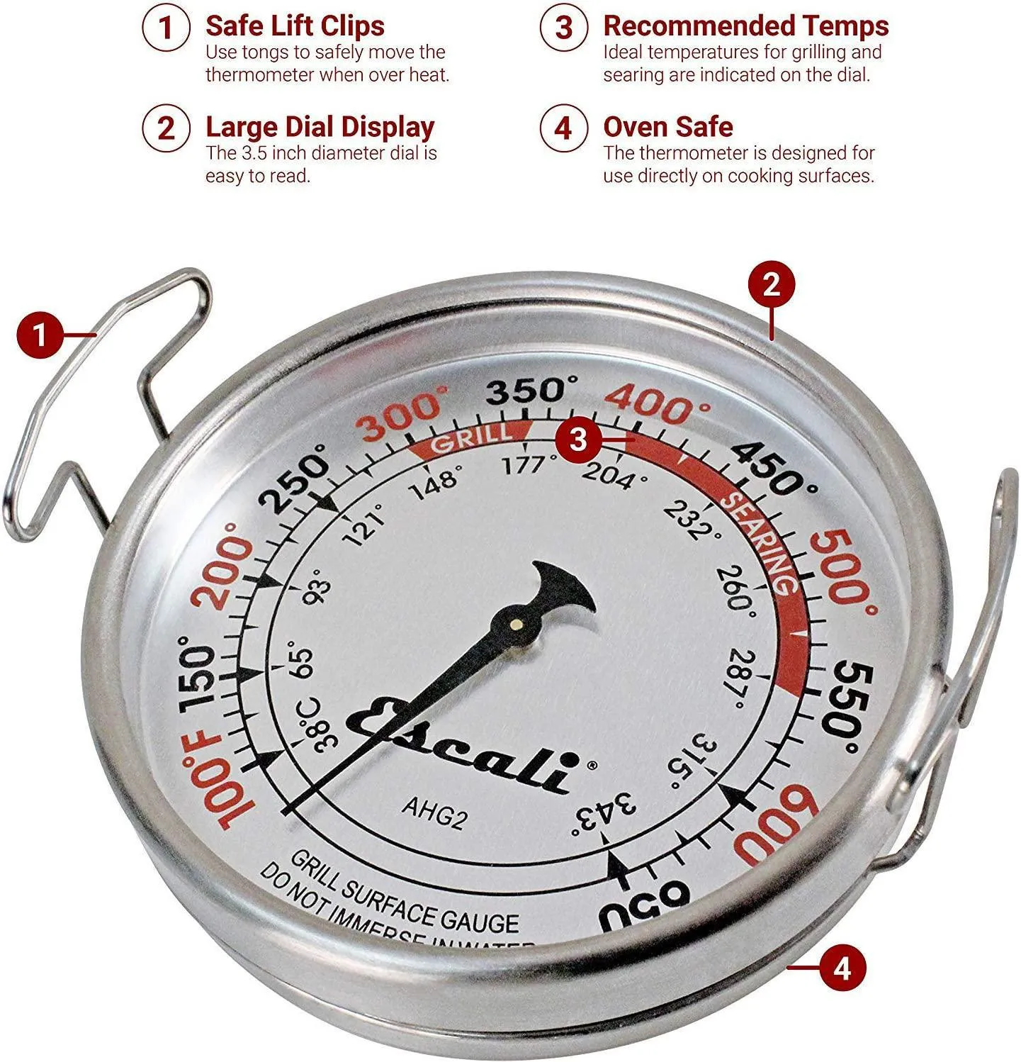 Escali Grill Surface Thermometer - Extra Large
