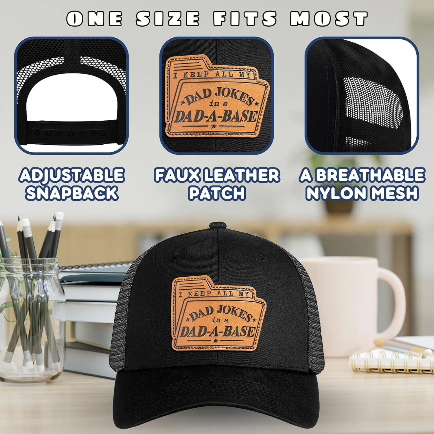 Fathers Day Hat from Daughter, Son, Kids - Dad Hats for Men for Dad, Grandpa, Papa - Trucker Hat