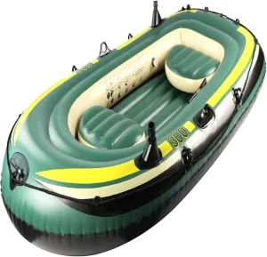 Inflatable Boat, 3Person Inflatable Kayak Canoe, Sea Kayaking, Portable Rubber Raft Fishing