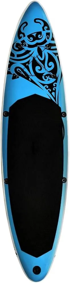 Inflatable Stand Up Paddleboard Water Sport Set for All Skill Levels Included with SUP Board, Aluminum Oar, Removable Fin, High Pressure Hand Pump... Blue 120"x29.9"x5.9"