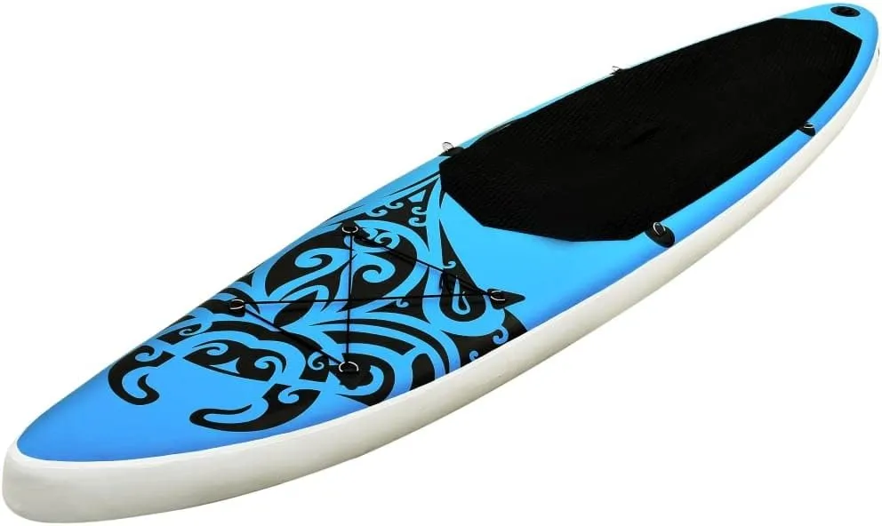 Inflatable Stand Up Paddleboard Water Sport Set for All Skill Levels Included with SUP Board, Aluminum Oar, Removable Fin, High Pressure Hand Pump... Blue 120"x29.9"x5.9"