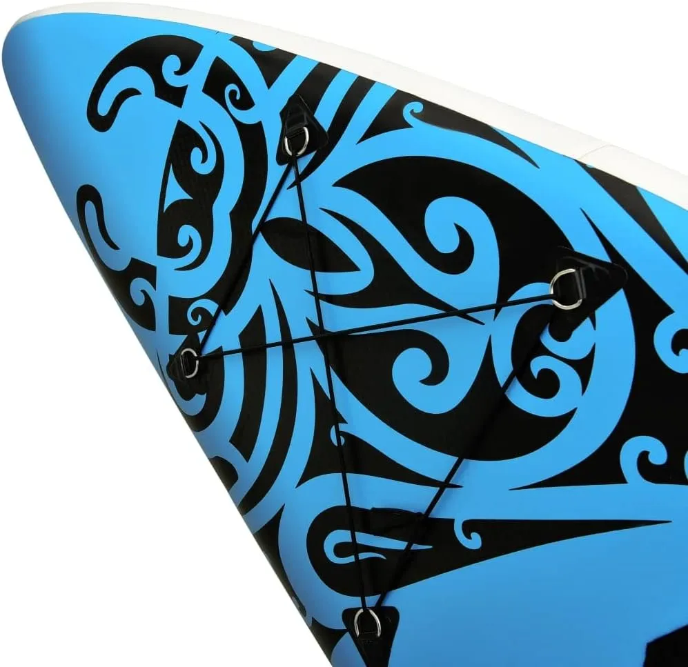 Inflatable Stand Up Paddleboard Water Sport Set for All Skill Levels Included with SUP Board, Aluminum Oar, Removable Fin, High Pressure Hand Pump... Blue 120"x29.9"x5.9"