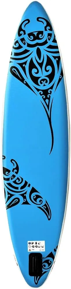 Inflatable Stand Up Paddleboard Water Sport Set for All Skill Levels Included with SUP Board, Aluminum Oar, Removable Fin, High Pressure Hand Pump... Blue 120"x29.9"x5.9"