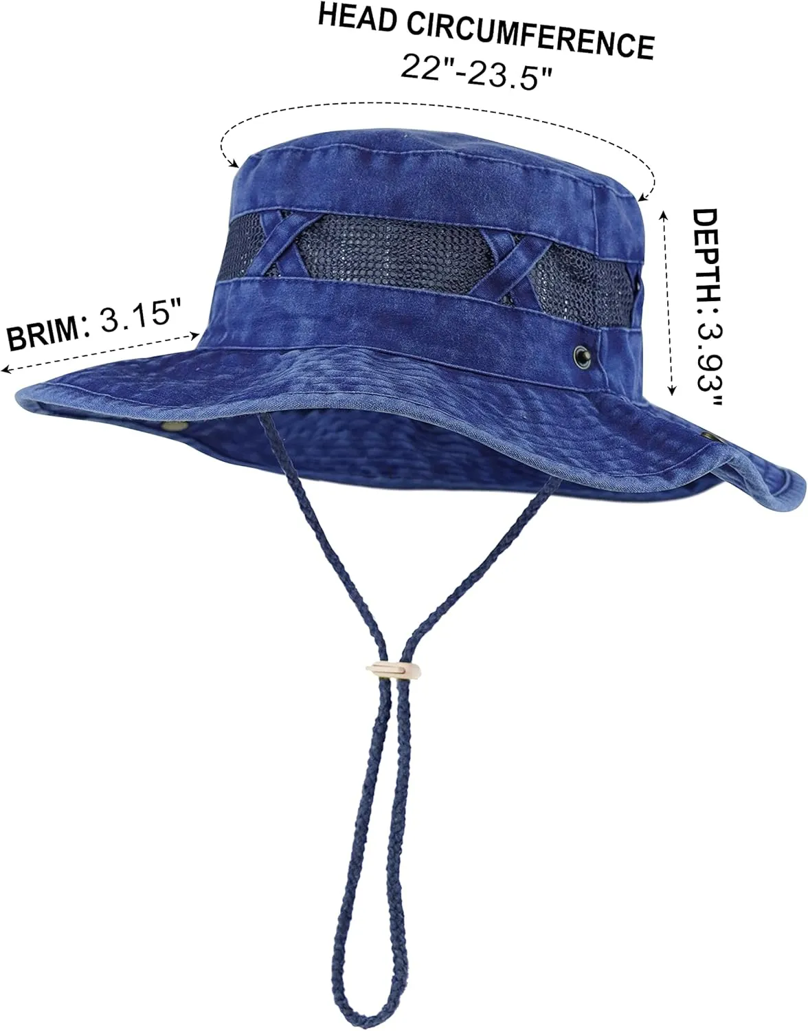Koreshion Men Sun Hat Sun Protection Wide Brim Fishing Hat Breathable Cotton Summer Hat Foldable Boonie Cap