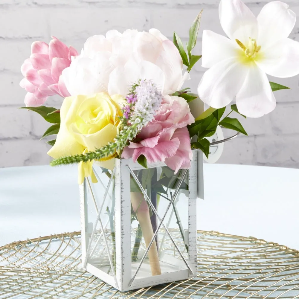 Luminous White Lantern Tea Light Holder - Medium