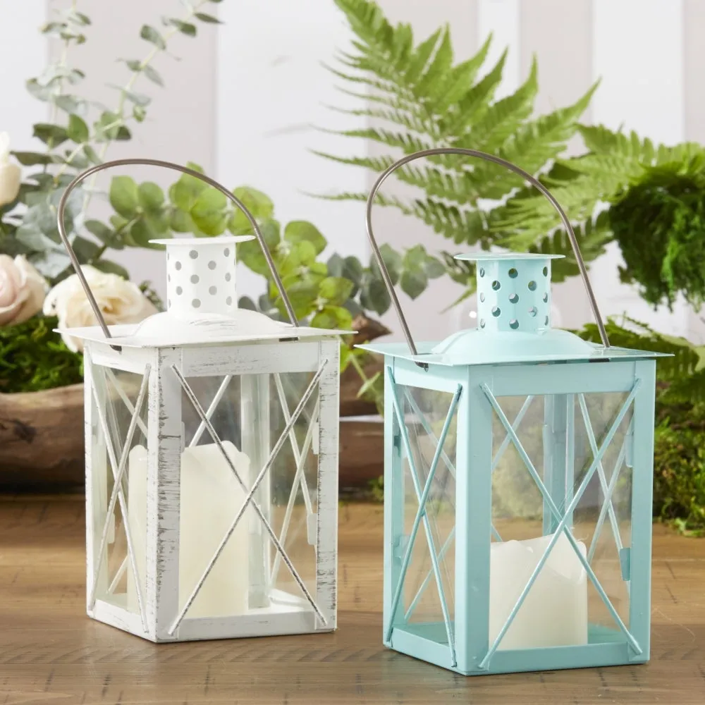 Luminous White Lantern Tea Light Holder - Medium