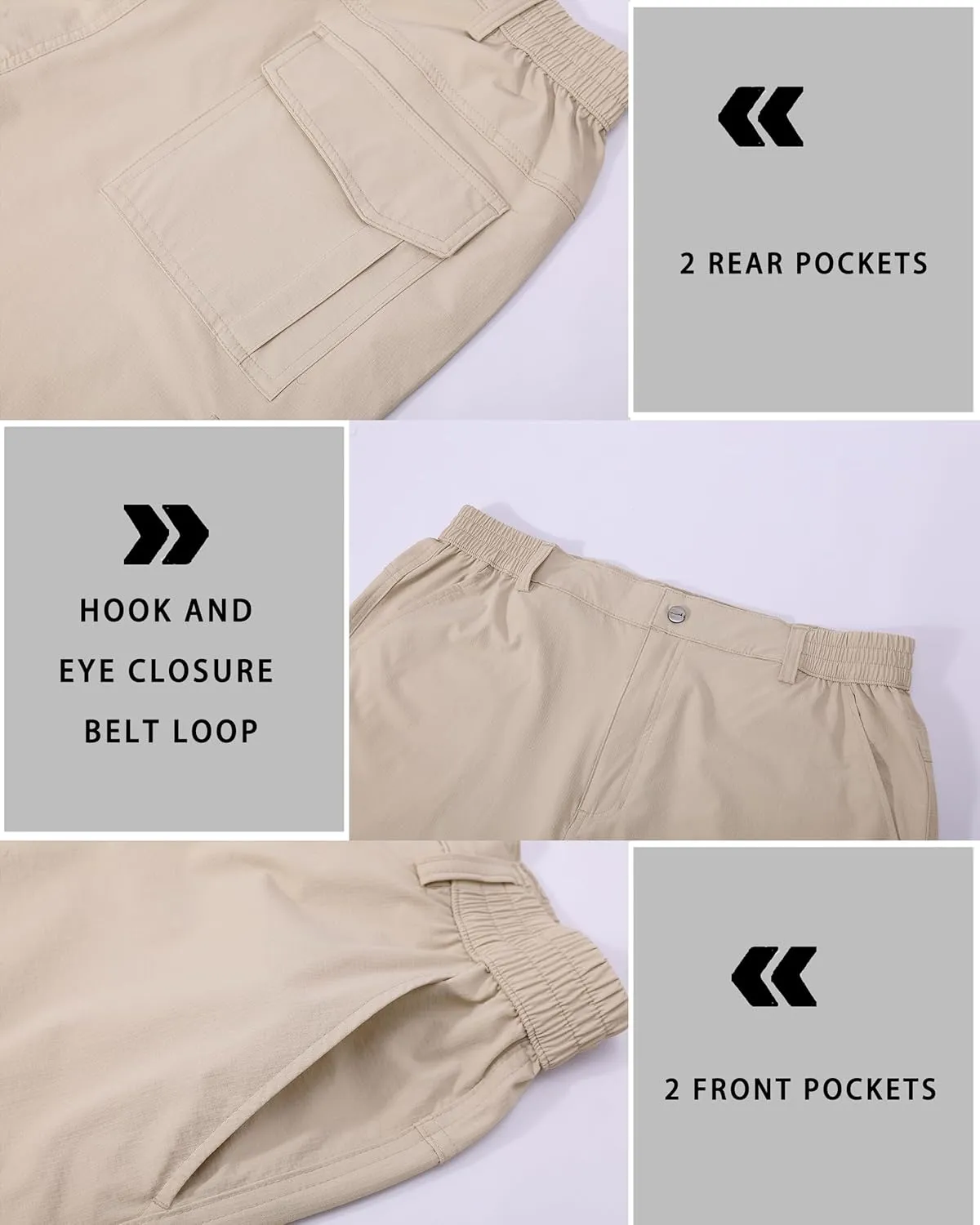 Men's Cargo Work Hiking Shorts Lightweight Quick Dry Waterproof Outdoor Golf Shorts for Men Fishing Travel Camping