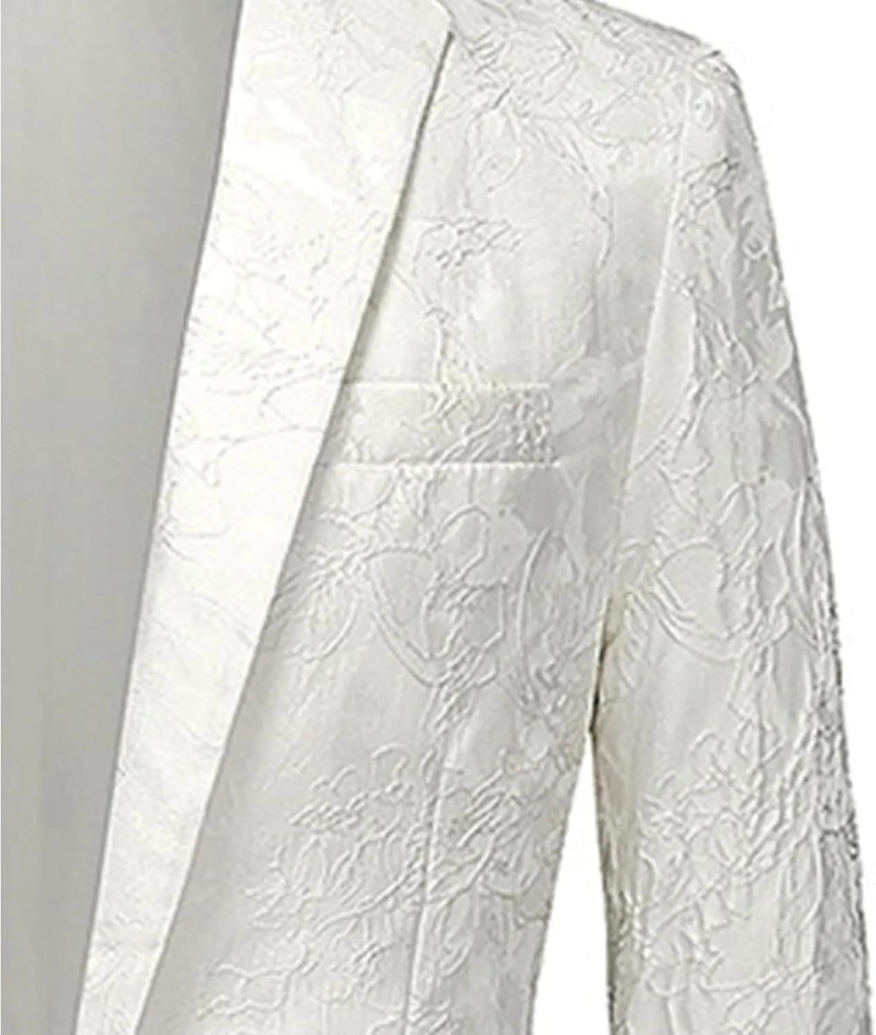 Men's Floral Jacquard Suit Jacket One Button Stylish Print Tux Blazer Notched Lapel Wedding Dinner Dress Tuxedo