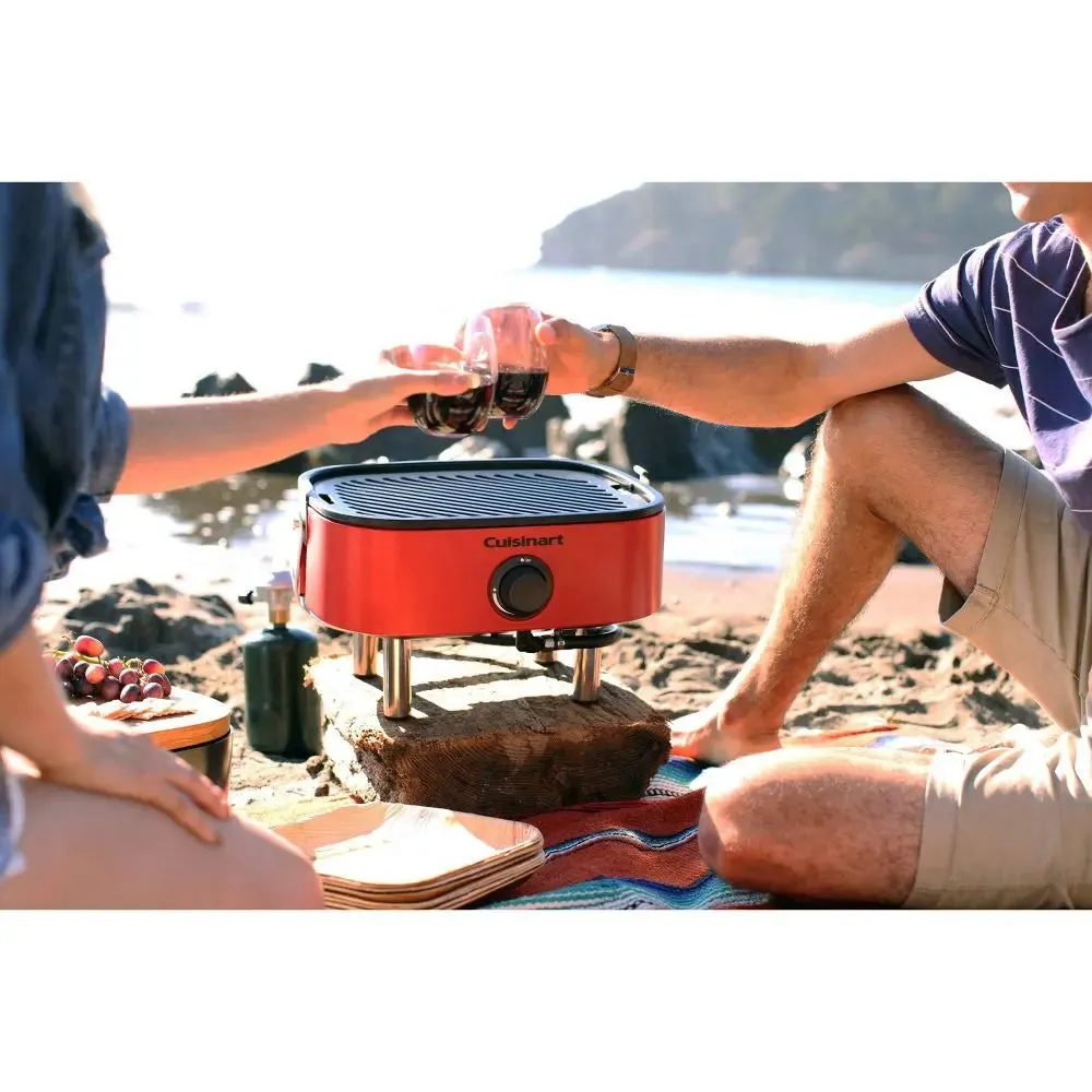 Open Box - Cuisinart 1-Burner Venture Portable Gas Grill CGG-750 Red