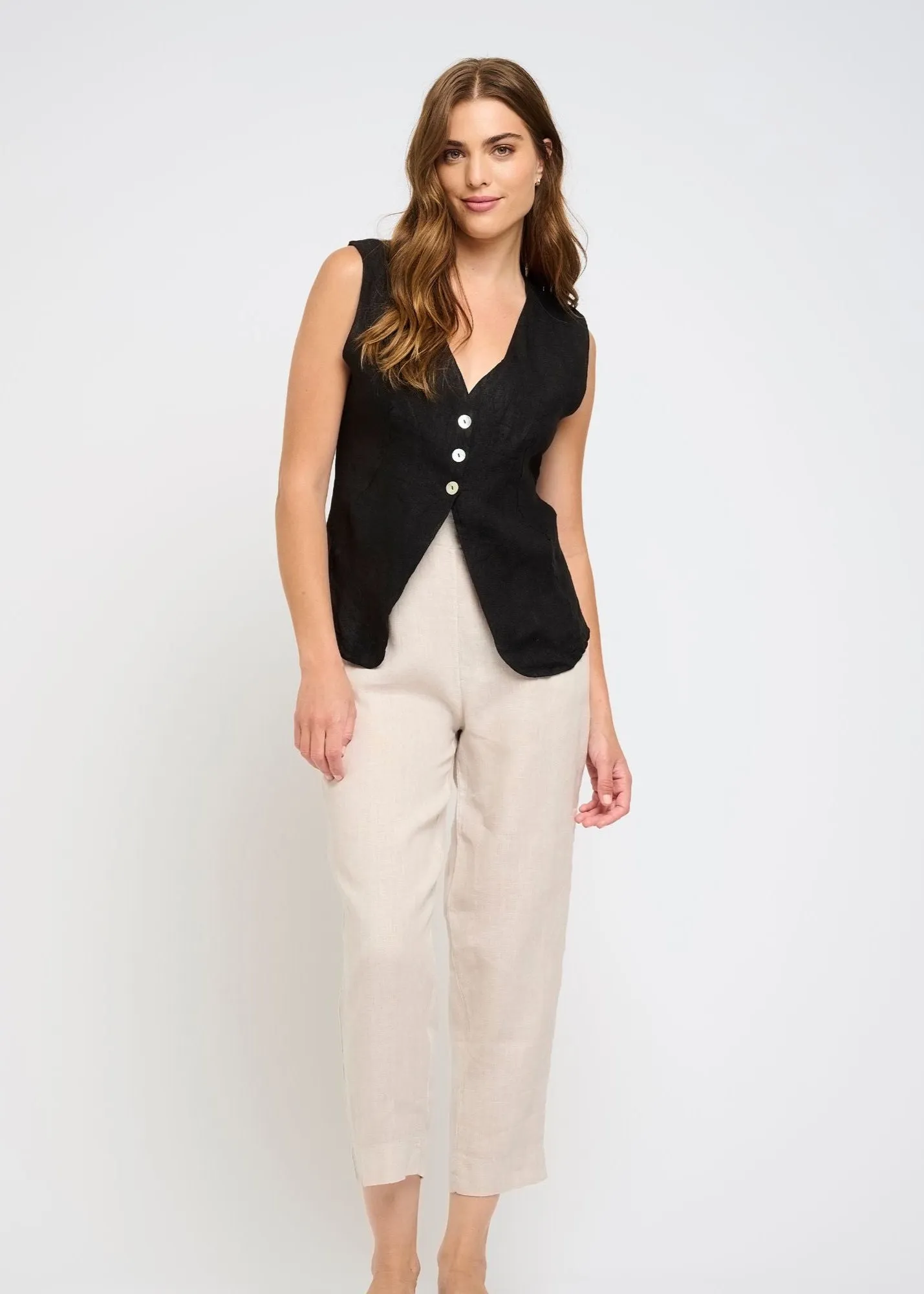 Pistache Linen Vest