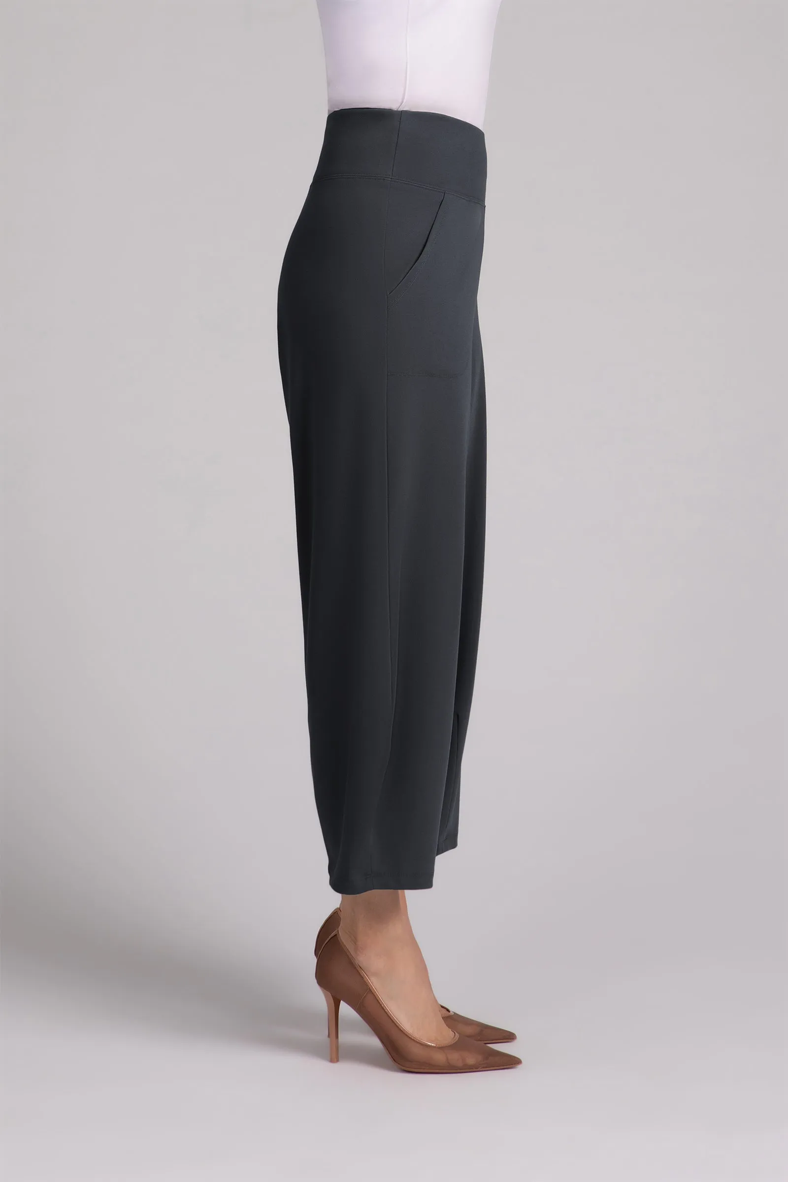 Ponte Narrow Lantern Pant | Graphite