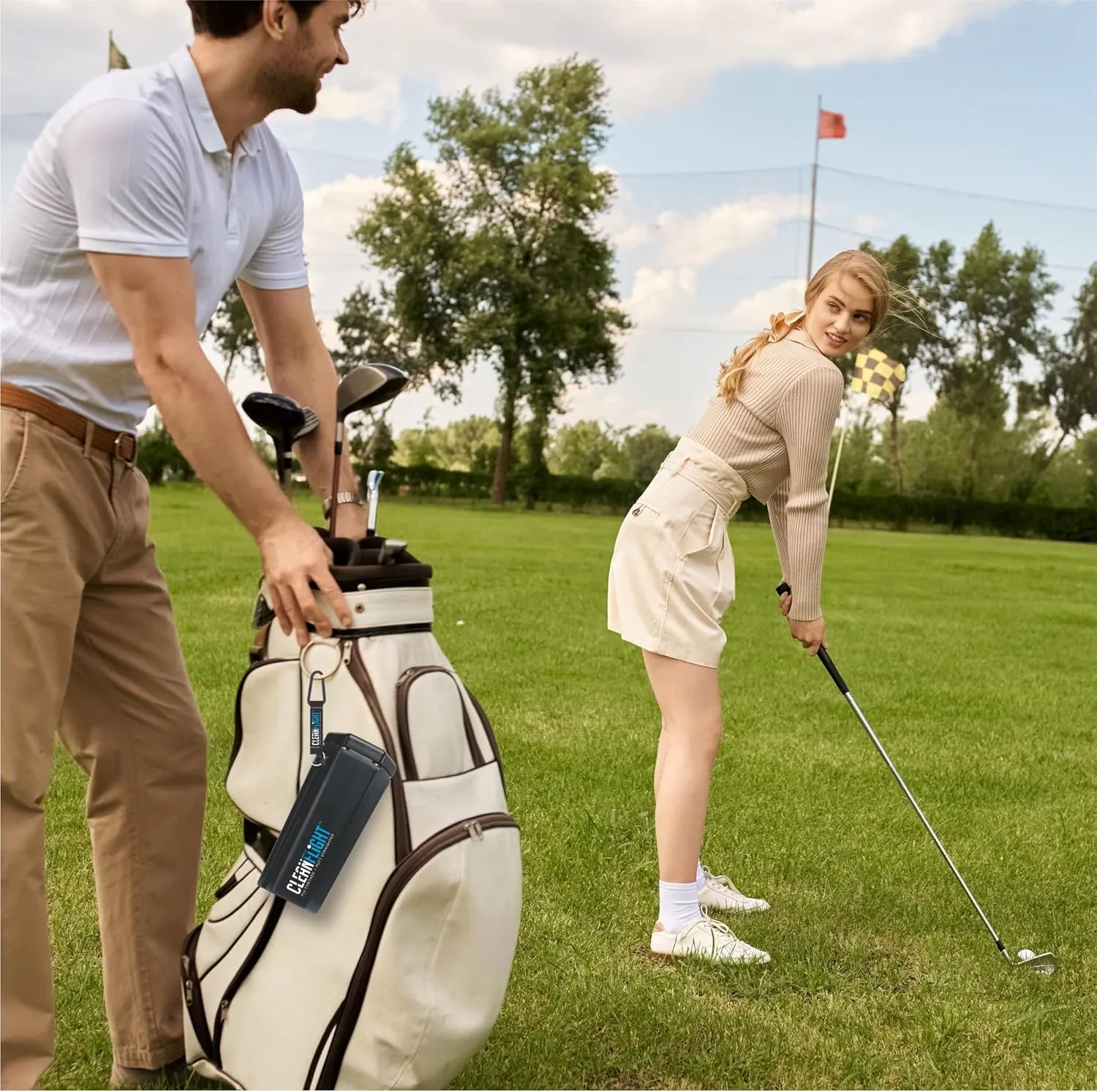 Premium Golf Ball Washer - Portable Cleaner for Golf Bag or Cart - Best Golf Accessories Gifts for Men & Women.