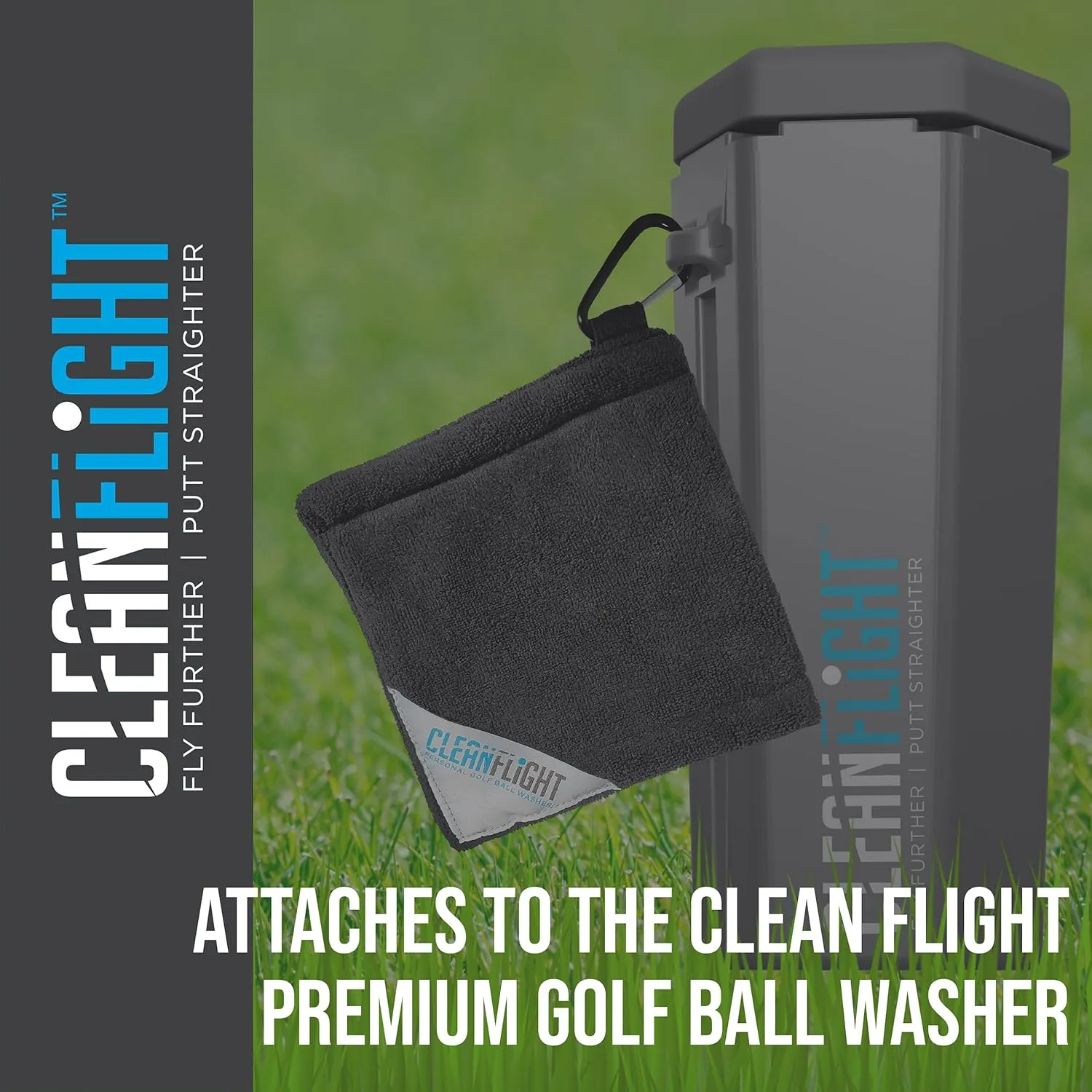 Premium Golf Ball Washer - Portable Cleaner for Golf Bag or Cart - Best Golf Accessories Gifts for Men & Women.