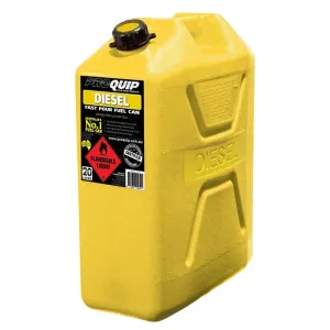 Pro Quip 20 Litre Fast Flow Plastic Fuel Can - Yellow Diesel - 0951
