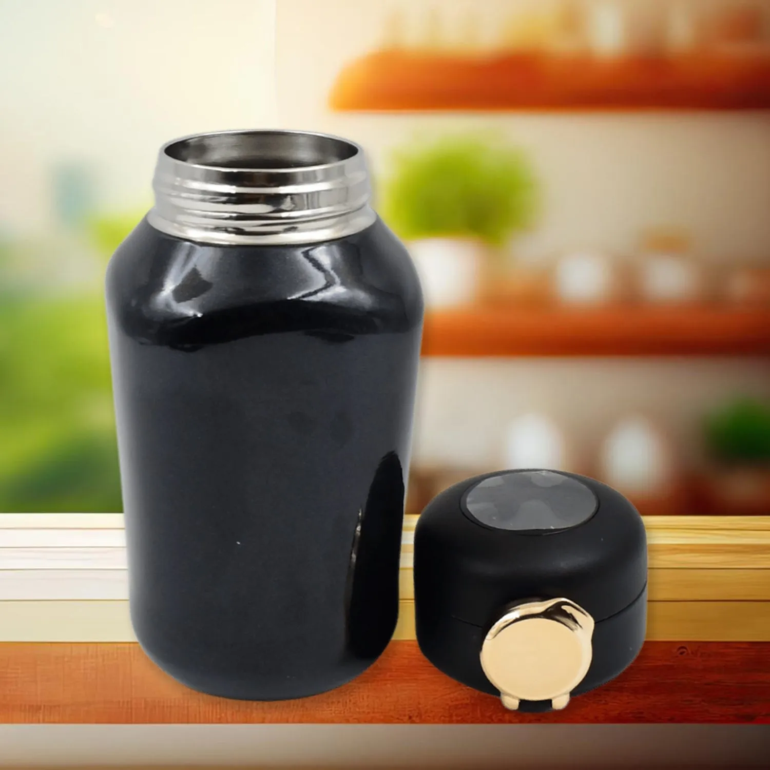Push Button Insulated Steel Bottle