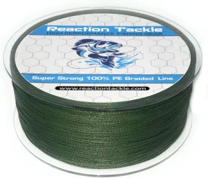 Reaction Tackle Braided Fishing Line - Pro Grade Power Performance for Saltwater or Freshwater Fish - Colored Fishing Line Braid for Extra Visibility