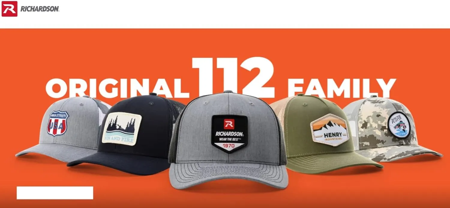 Richardson American Gulf Hat, Trucker Style Mesh Back Cap with Custom Laser Engraved Leather Patch