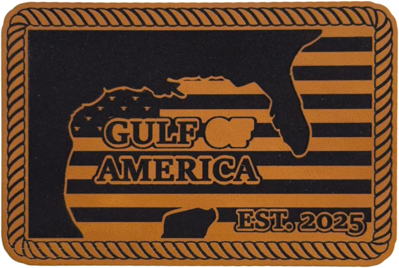Richardson American Gulf Hat, Trucker Style Mesh Back Cap with Custom Laser Engraved Leather Patch