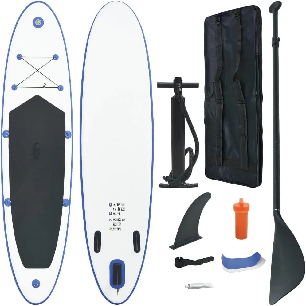 Stand Up Paddle Board Set SUP Surfboard Inflatable Blue and White Blue 11.7kg/25.74Ib