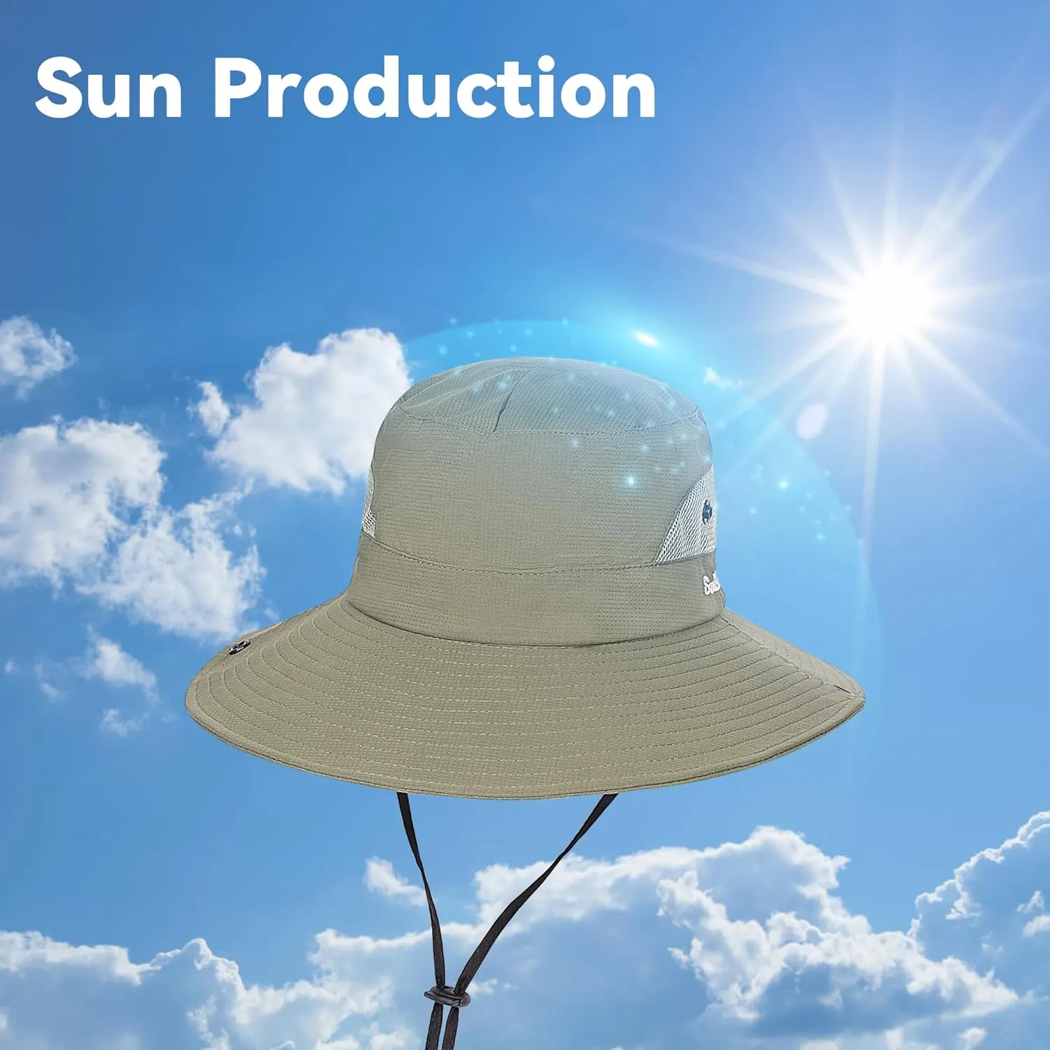 Tphon Women's Sun Hat Ponytail Safari,Beach Summer Fishing Hat,Wide Brim UV Protection Outdoor Bucket Hat