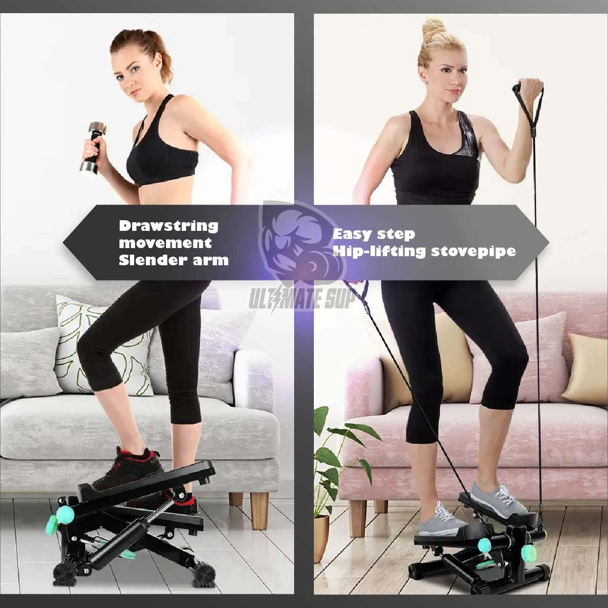 Ultimate Sup, Mini Stepper With Resistance Band