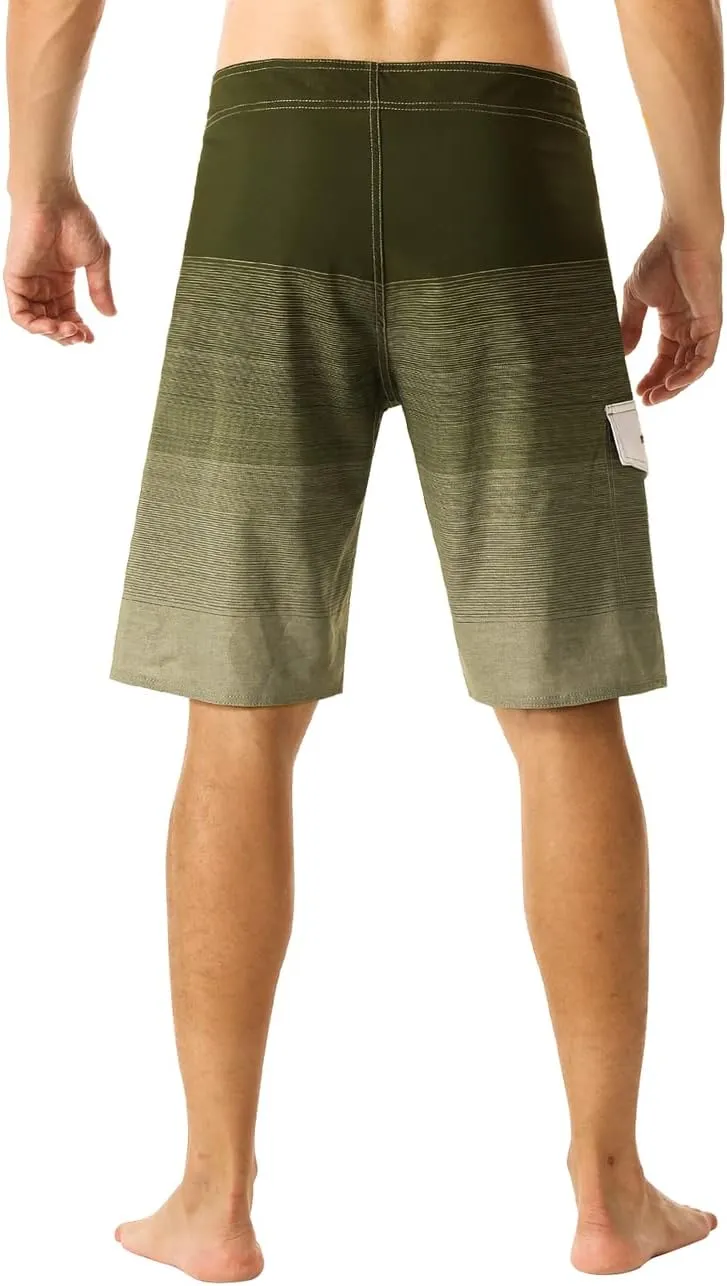 unitop Men's Bathing Board Trunks Beach Shorts Holiday Hawaiian Colorful Striped