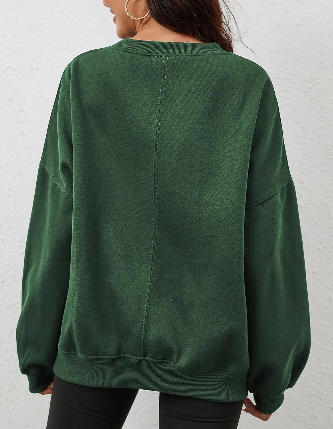 Womens Oversized Sweatshirt Crewneck Pullover Top Casual Drop Shoulder Crew Neck Plain Shirt 2025 Fall Clothes