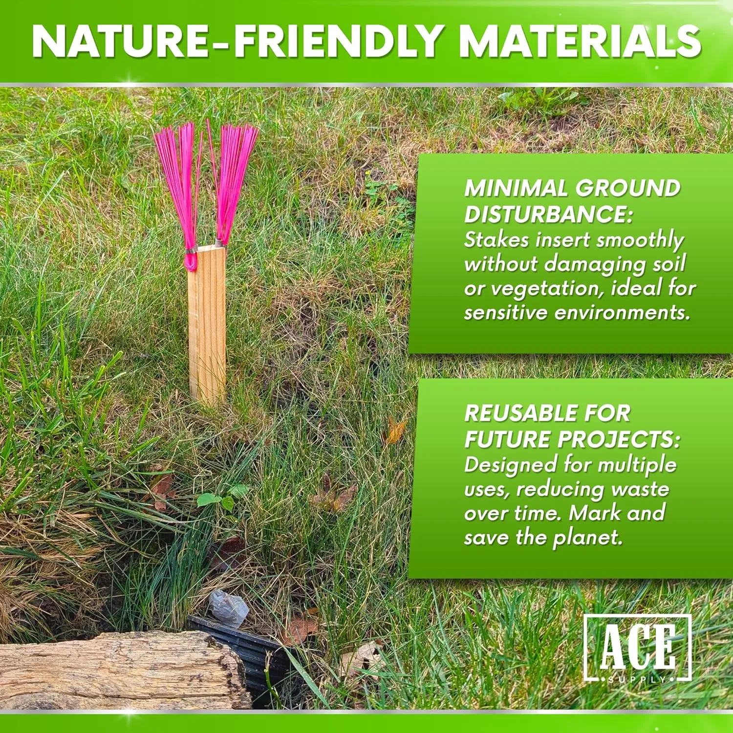 Yellow Marking Whiskers - 25 Pack - Durable Marking Whisker Set - Use Survey Whiskers As Survey Stakes, Construction Markers, Or Trail Markers